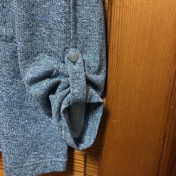 Christopher & Banks Blue Metallic zip jacket XL with drawstring at waist - Picture 5 of 7